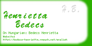 henrietta bedecs business card